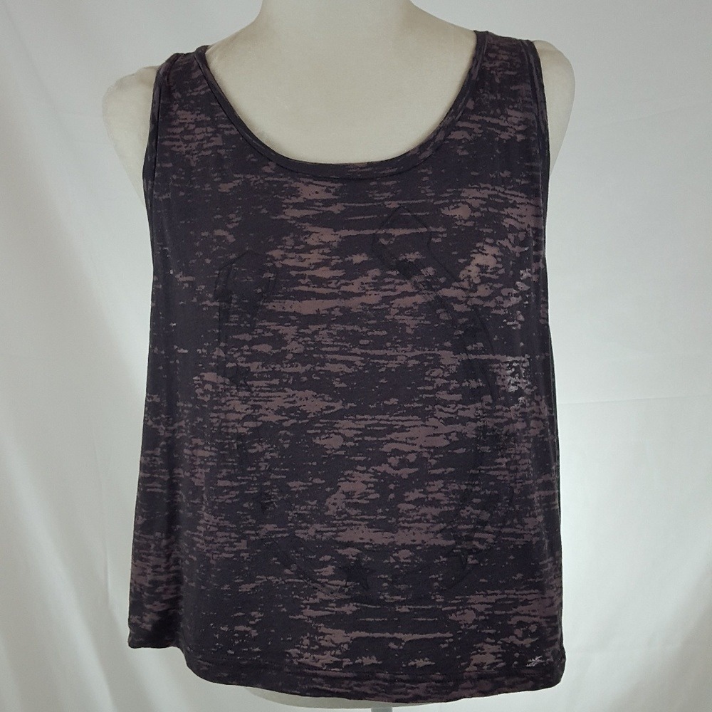 Project Social T Y2K Gray Burnout Horseshoe Graphic Muscle Tank Top Medium - Picture 2 of 7